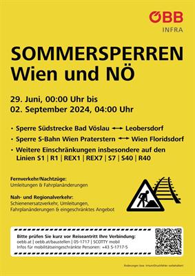 Plakat Sommersperren Wien-NÖ 2024